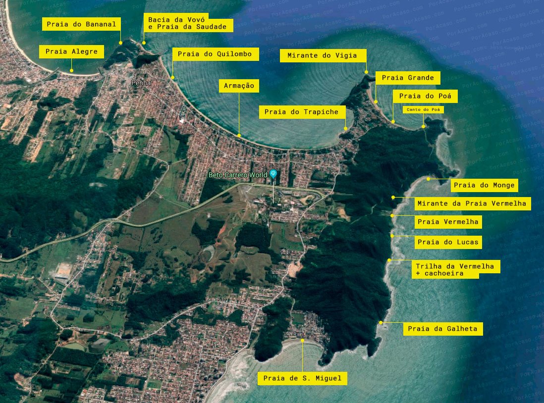 Conheça as 19 praias de Penha Destino Beto Carrero World